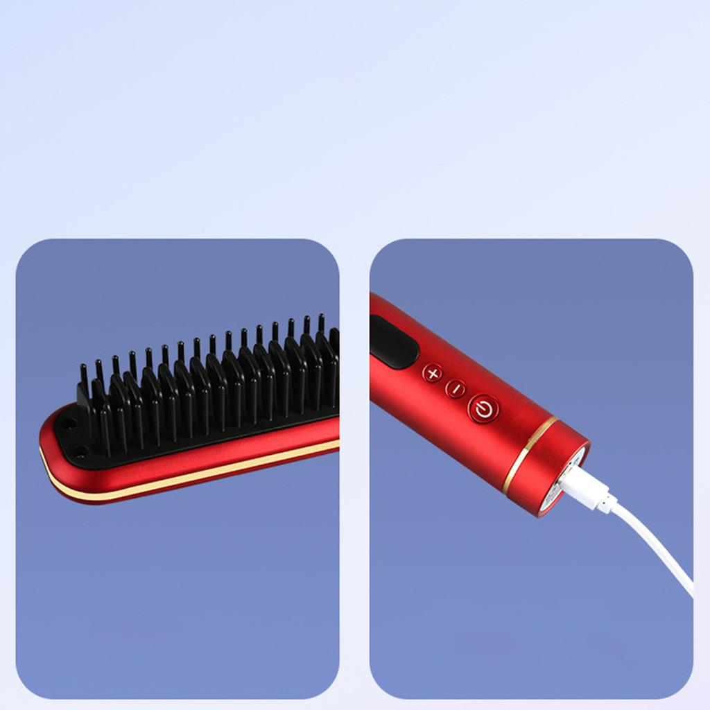 Lazy Hair Straightening Comb Without Damaging Hair, Wireless Portable Mini Electric Curling Comb, Negative Ion Care and Electric Curling Stick
