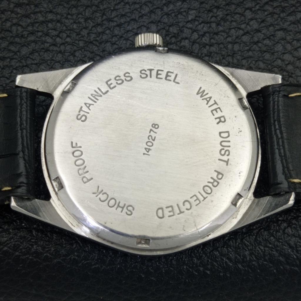 VINTAGE HMT JAWAN HAND-WINDING INDIAN MENS BLACK COLOR DIAL WATCH A700106-5 R201-a700106