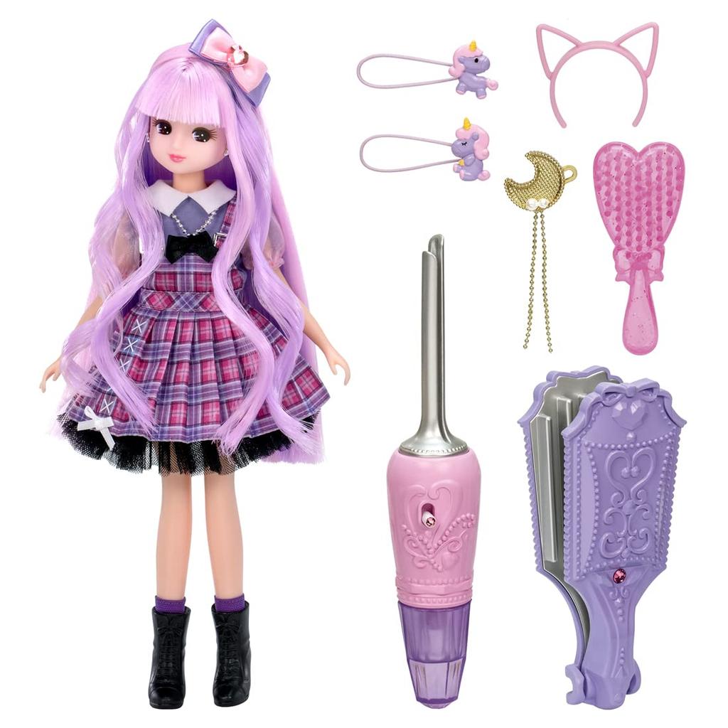 Takara Tomy Plastic Licca-chan Doll Rainbow Curl Licca-chan Dress-up Play Toy for Girls Ages 3 and Up