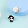 Enamel Cute Skeleton Ghost Brooch Cartoon Characters Halloween Skull Bat Pin Unisex   Gift