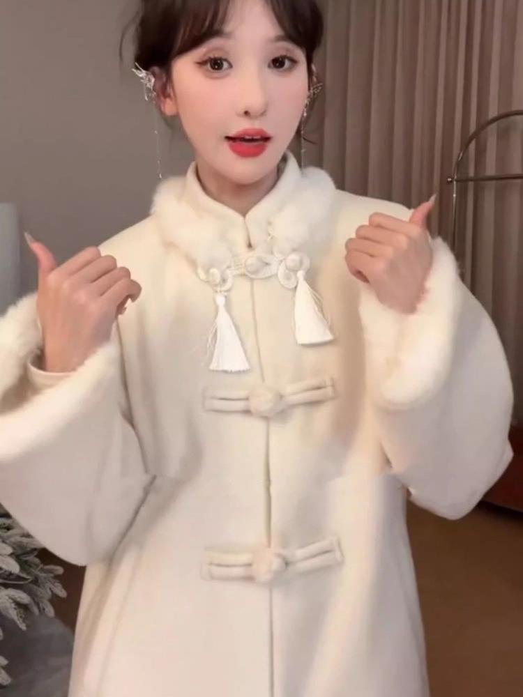 Новое китайское национальное шерстяное пальто женская зимняя одежда короткое длинное шерстяное пальто High Sense модный дизайн повседневная одежда