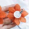1 пара элегантных серег с преувеличенным темпераментом, акриловые серьги-клипсы в винтажном стиле с цветком, ювелирный аксессуар