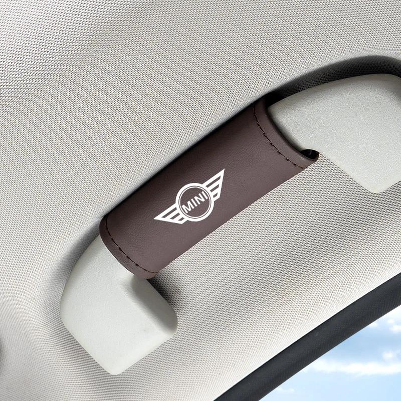 Leather Car Roof Handle Protective Cover Interior Styling For Mini Cooper JCW Works F54 F55 F56 F57 F60 R50 R52 R53 R55 R56 R57 uylez55