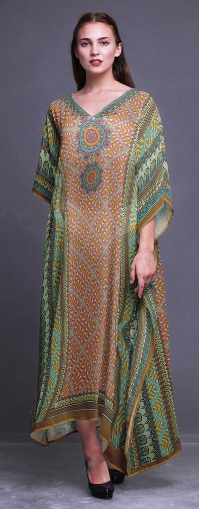 Phagun Indian Traditional Ethnic Womens Long Beach Kaftan Beachwear Bikini Coverup Maxi
