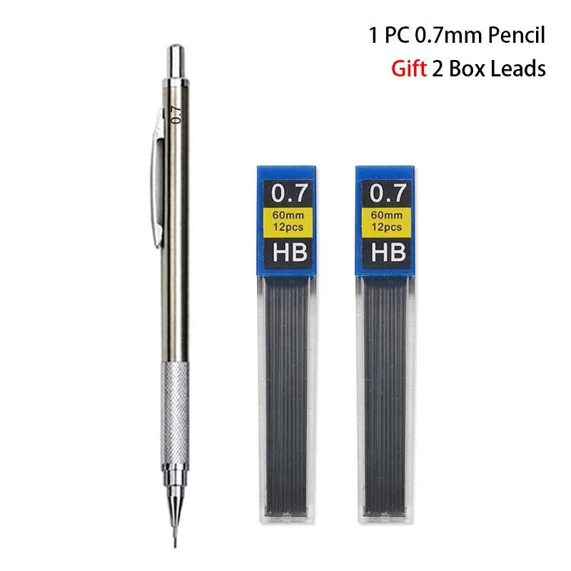 0.3 0.5 0.7 0.9 1.3 2.0 3.0mm Mechanical Pencil Full Metal Art Drawing Painting Automatic Pen Office School Supply Stationery