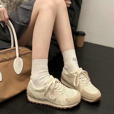 Зимняя теплая ретро универсальная спортивная обувь Forrest Gump на платформе женская 2024 года новая осенняя легкая немецкая тренировочная повседневная обувь женская