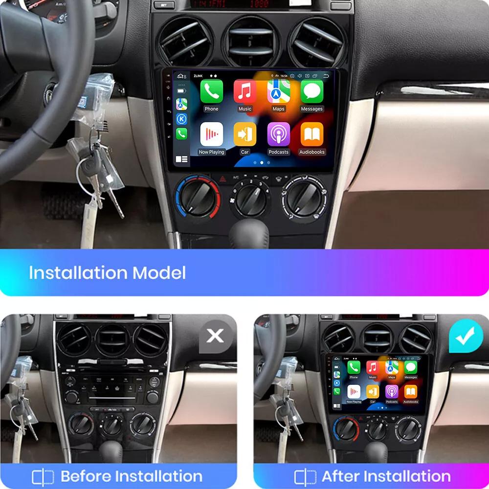 Car Radio Android 13 For Mazda 6 2002 2003 2004 2005 2006 2007 2008 Multimedia Video Player Navigation GPS WIFI Wireless Carplay