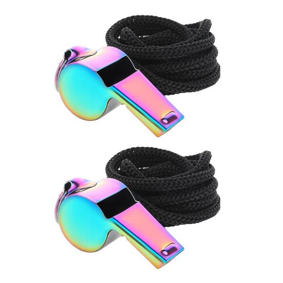 1 шт/2 шт спортивный свисток свисток из нержавеющей стали с шнурком громкий четкий звук свисток для тренеров судей официальный