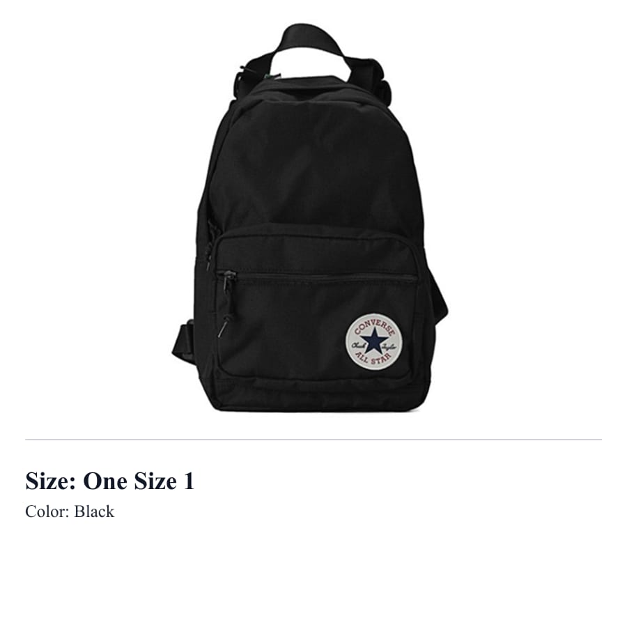 Converse Polyester Travel Bag Backpack Unisex Black 10020538-A01