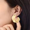 1 Pair Women Ear Studs Irregular Shape Punk Exaggerated Alloy Electroplated Anti-slip Lightweight Ear Decoration Jewelry Smooth Club Party