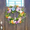 Весенний венок на дверь 17,7 дюймов, цветочный венок из зелени, искусственные цветы, украшение для входной двери фермерского дома