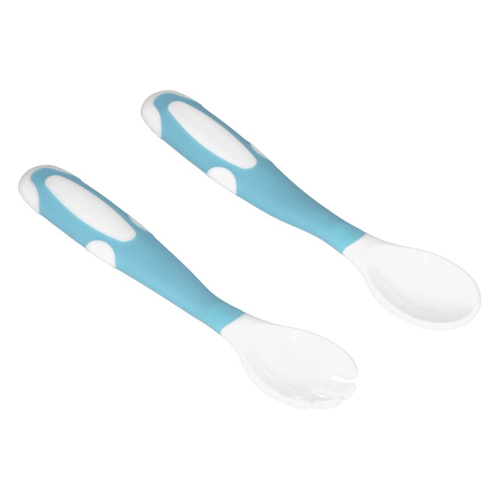 Baby Fork Spoon Set First Training Self Feeding Toddler Utensils Set Easy Grip Spoons Forks