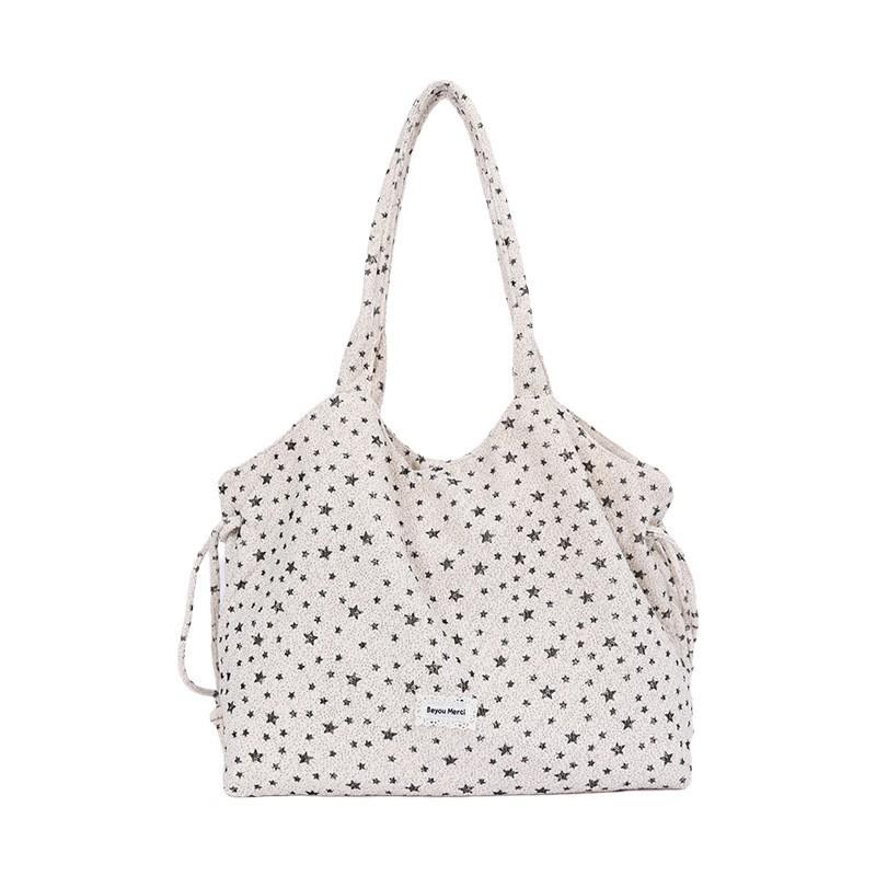 Large Capacity Casual Shoulder Bag Women Lightweight Canvas Tote Urban Minimalist Style Daily Use