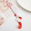 Simulation Fish Mobile Phone Chain Crystal Beads Beaded Keyring Keychain Charms  Festival