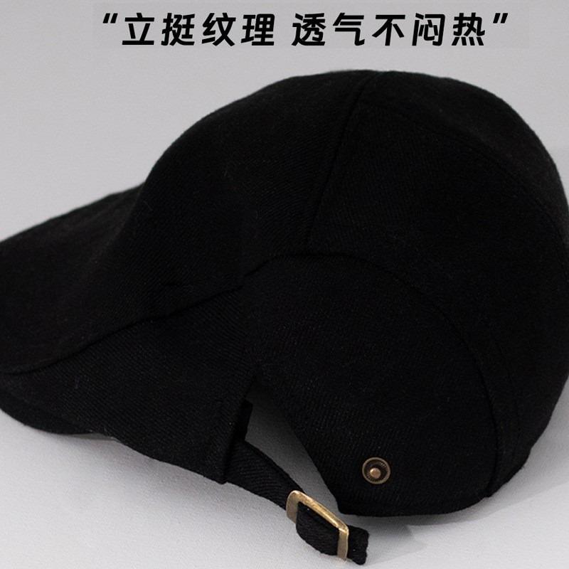 Литературная и ретро кепка вперед Осенне-зимняя шляпа Женская шляпа для большого обхвата головы, подчеркивающая лицо Маленький берет Универсальная кепка-газетчик