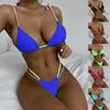 Women's Sexy Fashion Solid Color Strap Bikini Swimsuit