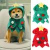 Dogs Christmas Costume Pet Xmas Tree Headwear Cat Apparel Festive Red Green Tree Hat for Dogs Cats Holiday Party Dress-up