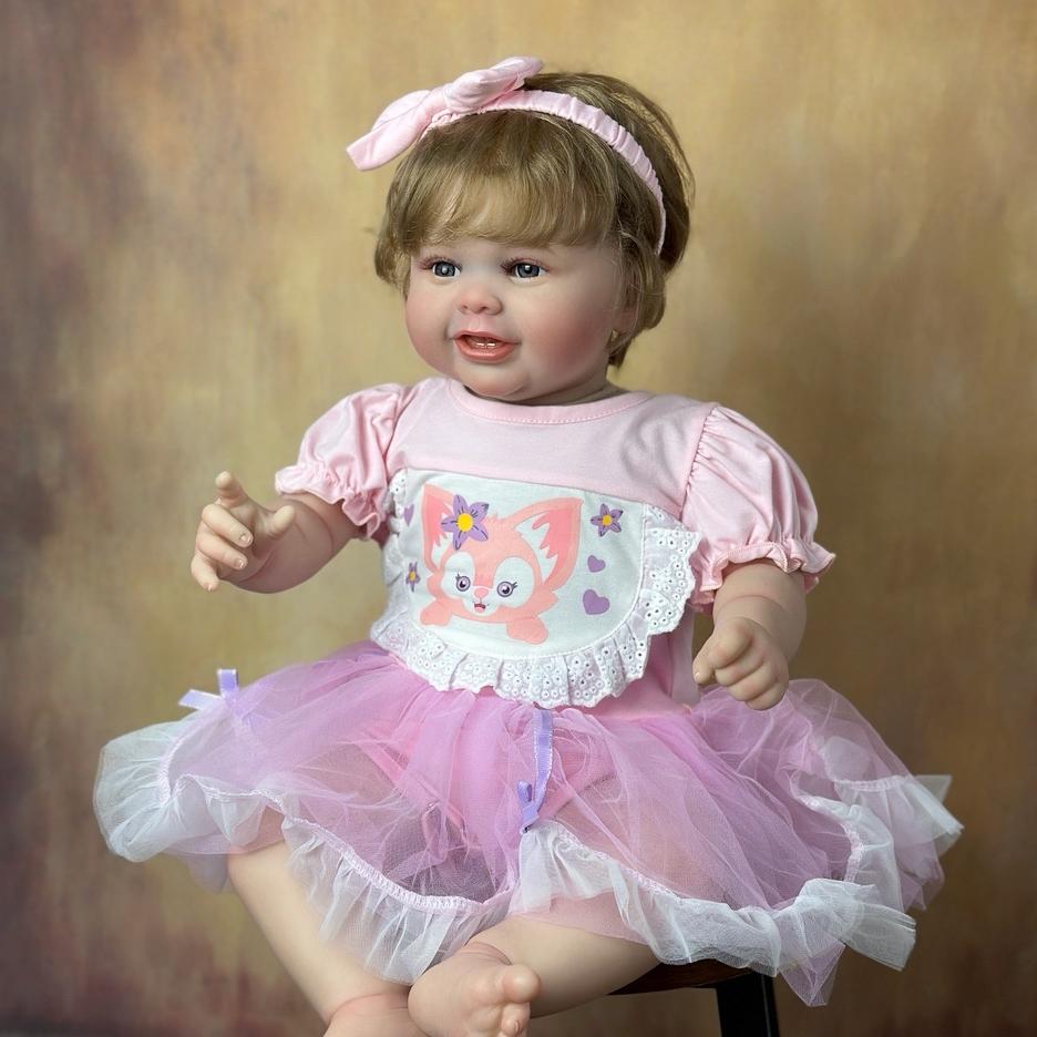 Новая 60 см Reborn Baby законченная ручная работа кукла игрушка 3D краска кожа силиконовая для малышей для девочек реалистичное платье принцессы Bebe