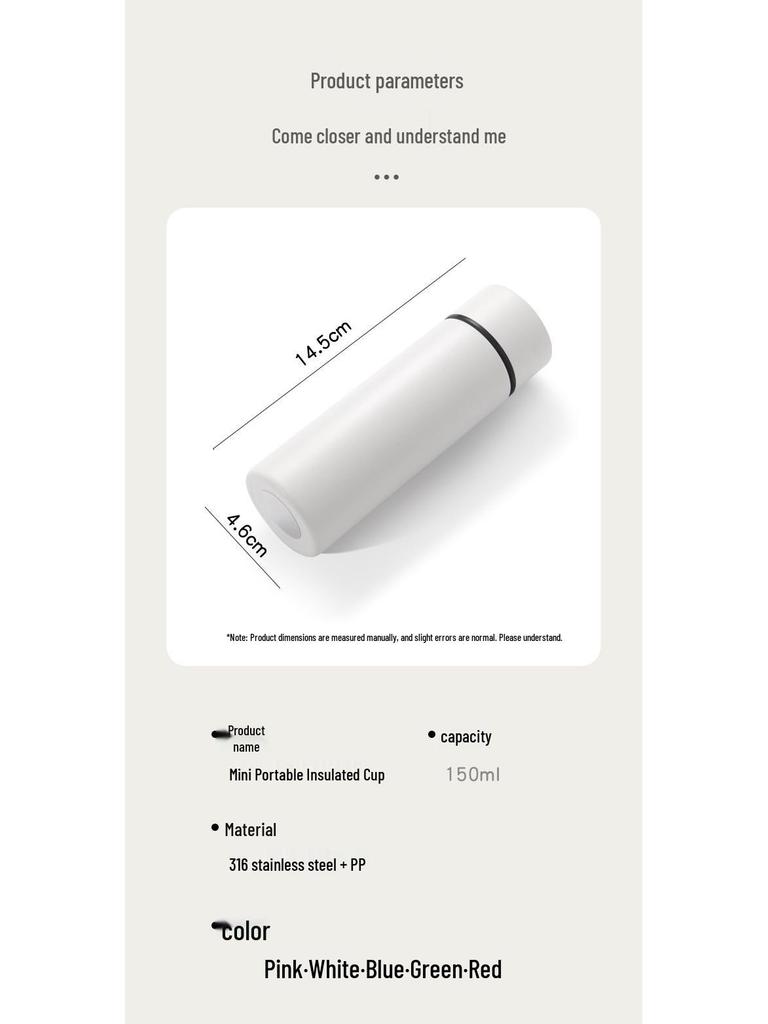 316 Stainless Steel Mini Lipstick Insulated Pocket Cup - Unisex, High-Value, Engravable