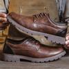 Fashion Retro Leather Shoes Men Oxfords Shoes Lace Up Fashion Luxury Brand Office Shoe Outdoor Handmade Formal Dress Men Casual Shoes
