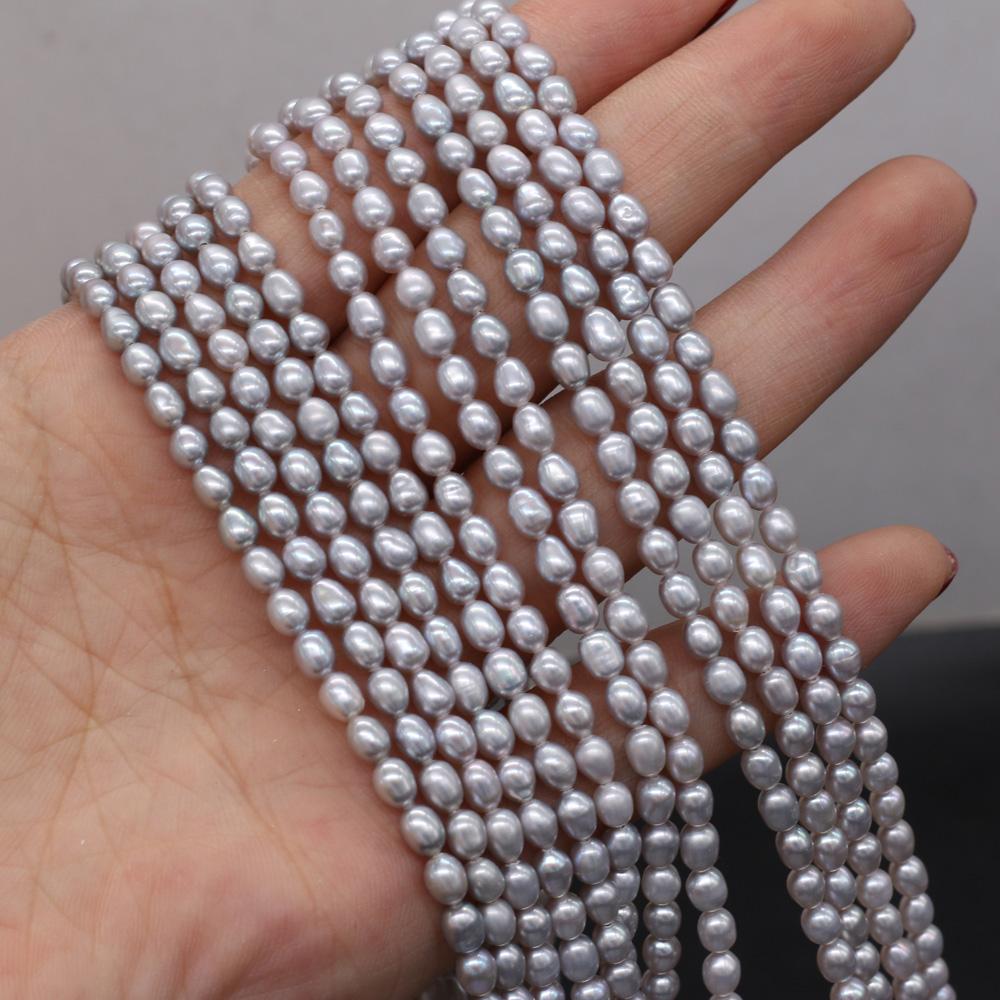 1 нить, AAA серые натуральные жемчужные бусины плоской формы, 4-5 мм, для DIY ожерелий, браслетов, аксессуаров, изготовления ювелирных изделий, подарок на день рождения, свадьбу, вечеринку 36 см