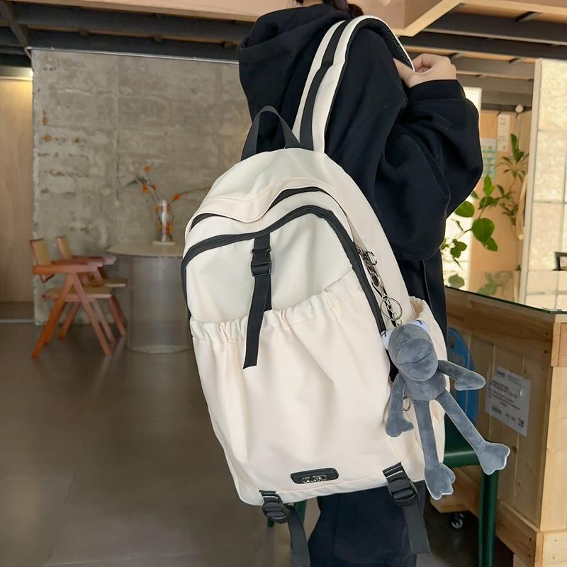Студенческий школьный рюкзак, однотонный рюкзак большой емкости, рюкзак для старшей средней школы на открытом воздухе