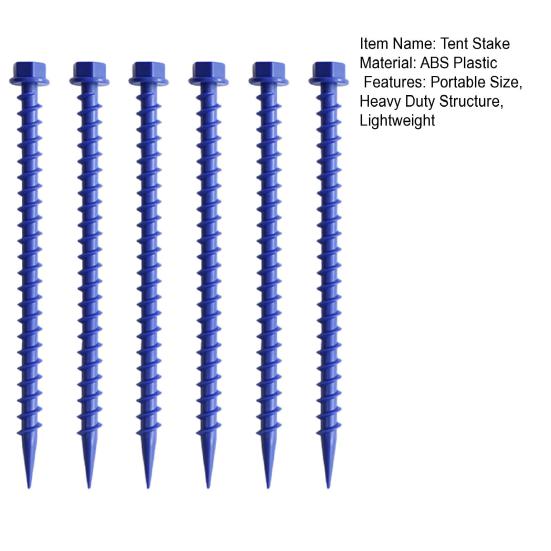 6Pcs 26.6CM Screw-in Tent Stake Heavy Duty Multi-functional Outdoor Garden Yard Camping