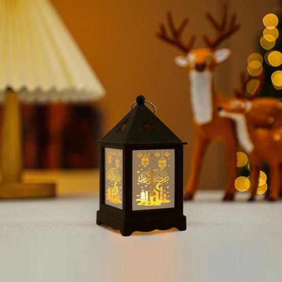 Рамадан Фонарь Настольный светодиодный светильник в стиле ретро Уникальный дизайн на батарейках Декоративный фонарь Подвесной светодиодный светильник-свеча