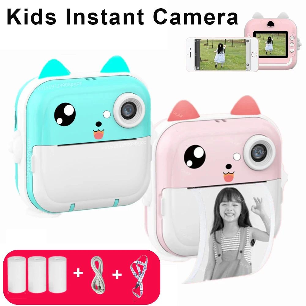 Children Digital Camera Instant Print for Kids Thermal Print Camera Instant Photo Printing Camera Video Toys+32G Memory Card