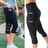 Women  Fashion Yoga Pants Sports Running Fitness Capri Pants Side