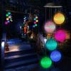 Solar-Powered Color Changing Crystal Ball Wind Chime, Portable Outdoor Light for Patio, Yard, Garden - Plastic Garden Light