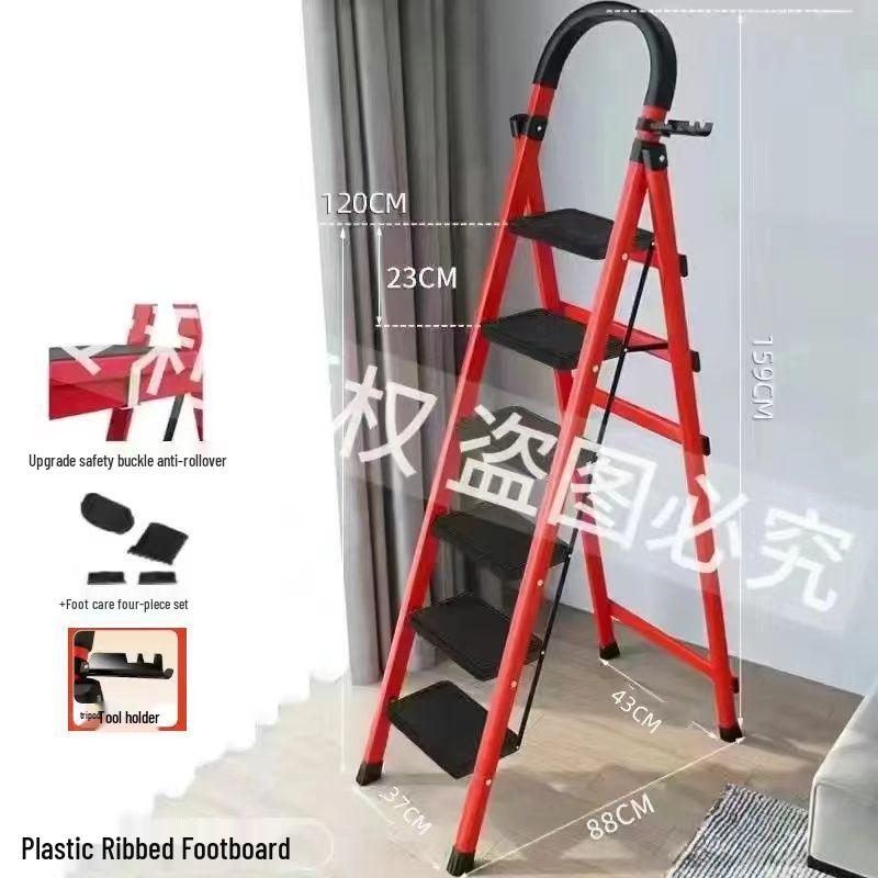 Portable Multi-Functional Four-Step Folding Step Ladder for Indoor Use