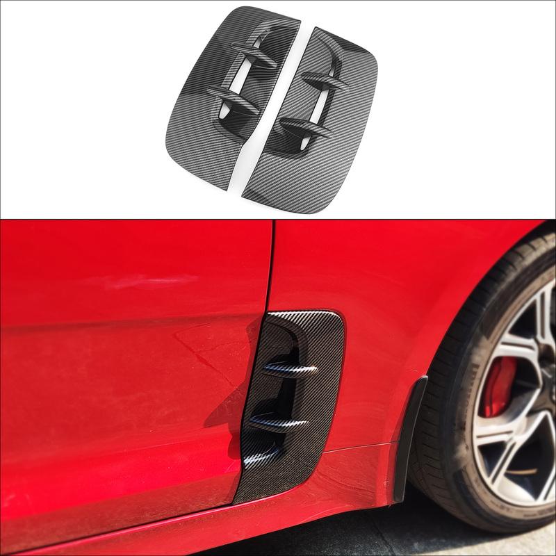 Car Front Door Fender Hole Grille Leaf Plate Air Outlet Decoration Cover Strip For Kia Stinger 2018-2023 Exterior Styling
