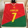 1 шт. Фланелевое одеяло с принтом CR7, Высококачественное, Для всех сезонов, Декор для дома, Тепло и уют, Идеально для рождественских подарков