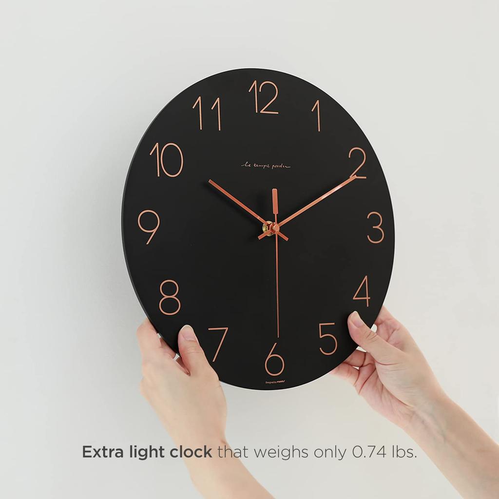 Mooas Плоские настенные часы Черные 30,5 см