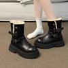 Fashion English Platform Winter All-Purpose Short Tubes Women's Fleece Cotton Boots