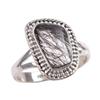 Natural Black Rutile Gemstone 925 Solid Sterling Silver Jewelry Ring S.9.5 e8G15