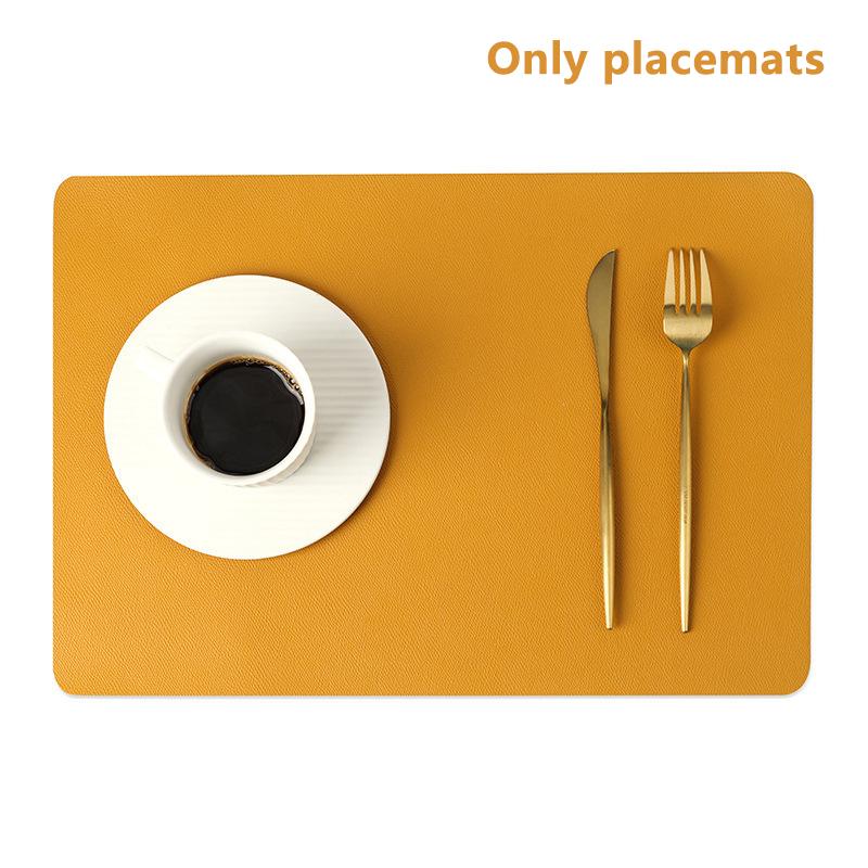 Double-Layer Leather Table Mat Nordic Heat-Proof Placemat Insulation Waterproof Oil-Proof Table Mats For Home Hotel Decoration