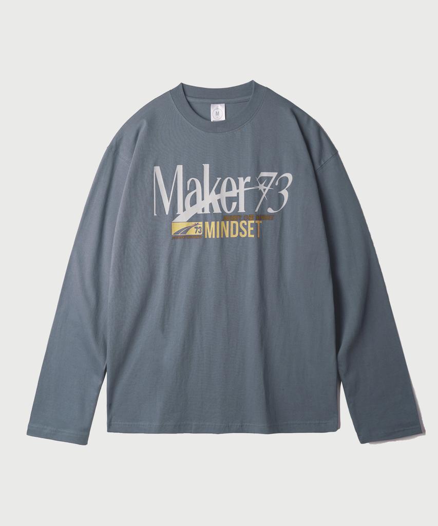 JEMUT Футболка с длинным рукавом из линейки Maker Line Сине-серая Jilt2652