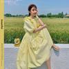 Summer Fashion Women's French Romantic Yellow Sweet Dresses