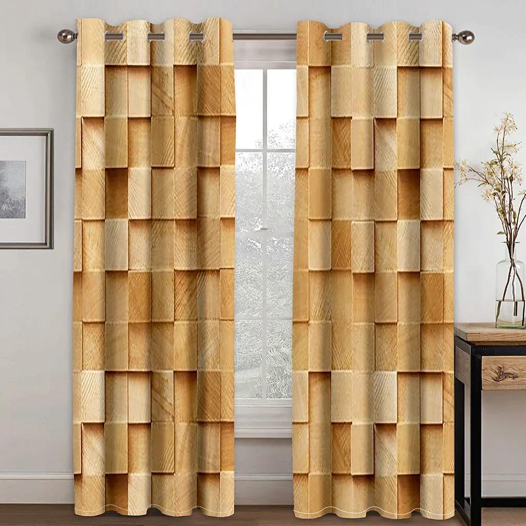 3D черно-белые абстрактные геометрические блоки кубические красные шторы на окна для гостиной, детской спальни, ванной комнаты, кухни, двери для домашнего декора2