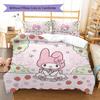 My Melody Pattern Bedding,Quilt Set Quilt Cover Pillowcase Home Birthday Gift(1 * duvet cover + 2 * pillowcase, without core)