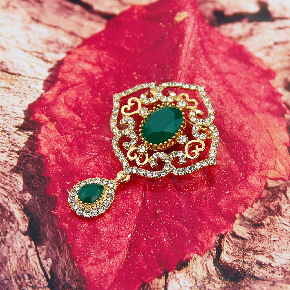 Женская брошь с кристаллами золотого цвета и стразами, полые свадебные украшения для невесты