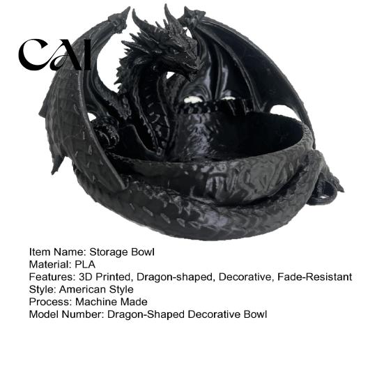 Dragon Storage Tray 3D Printed Jewelry Tray, Fantasy Catchall, Gothic Key Home Decor Holder, Medieval Desktop Gift for Fans Display Dish