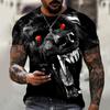 Beast Wolf 3d Black Printing Series New Summer Men's Short Sleeved Shirt Super Large Top Fashion Street Wear O Collar Men's Shir