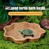 Reptile Bathing Pool Large Tortoise Feeding Dish Water Bowl with Ramp Aquarium Ornament for Lizard Gecko Snake Turtle Bearded Dragon