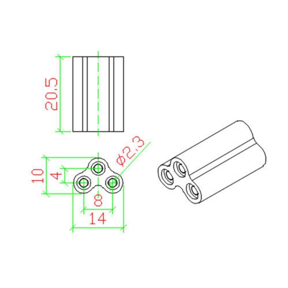 100/50/30/20/10 Pcs 20.5MM 3 Hole Hard Joint Connector Double End LED Lamp Connector