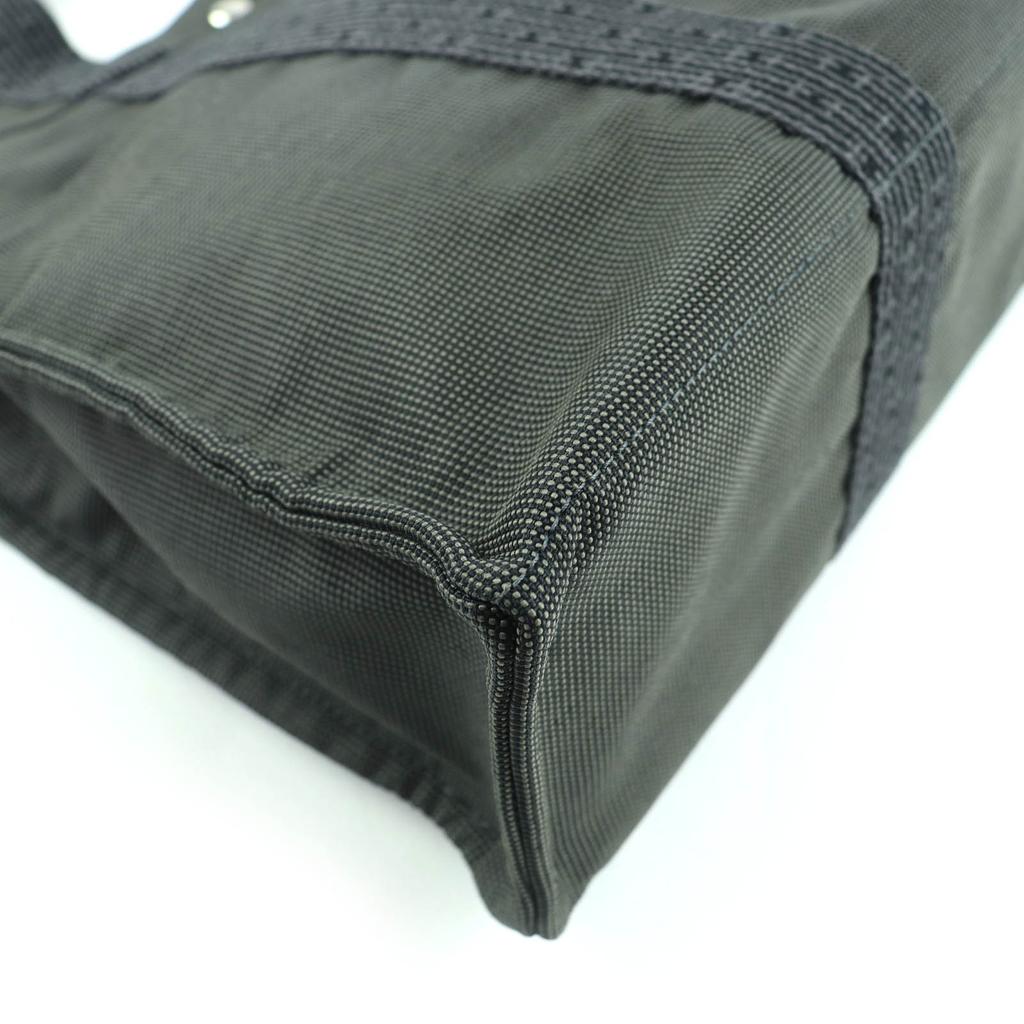 Отличная сумка HERMES Her Line MM Serie Металлическая парусиновая сумка-тоут серая Женская Б/У