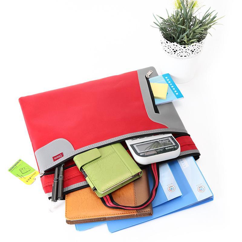 Multilayer Document Bag Commercial Travel A4 Tote File Folder Filing Meeting Case Handbag Zipper Briefcase