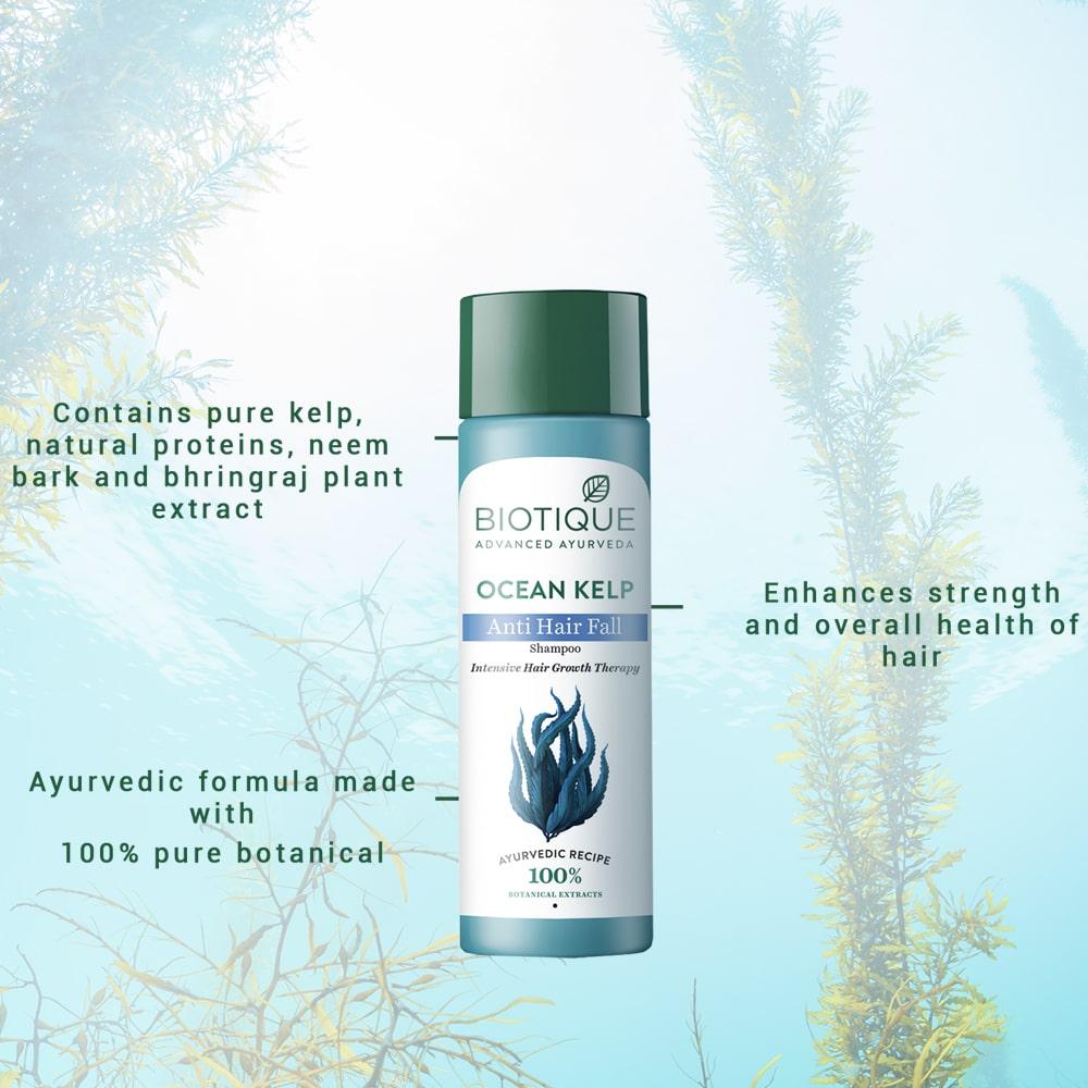 Biotique Ocean Kelp Шампунь против выпадения волос Интенсивная терапия для роста волос 340мл